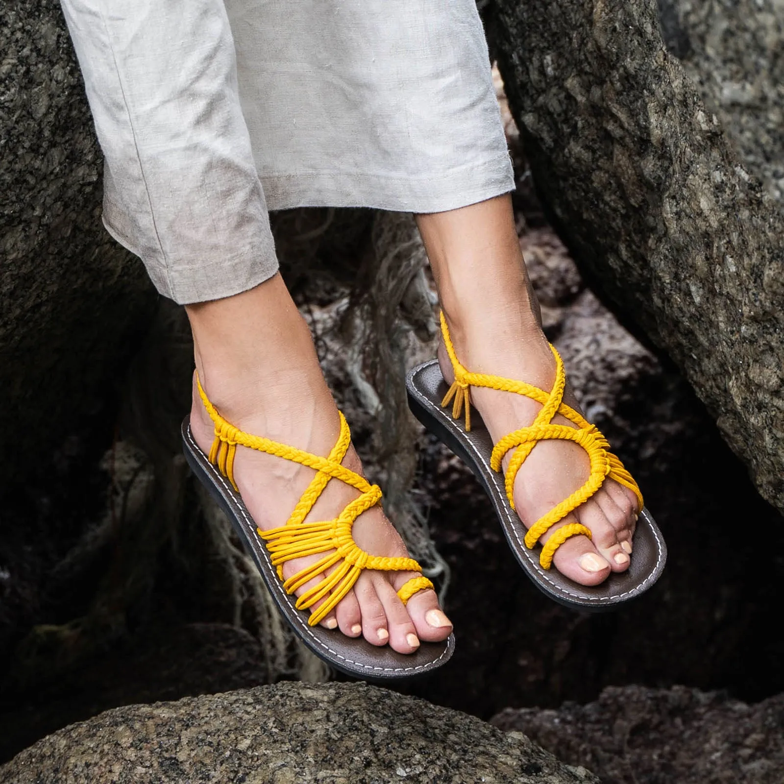 Commune - Golden Yellow Rope Sandals