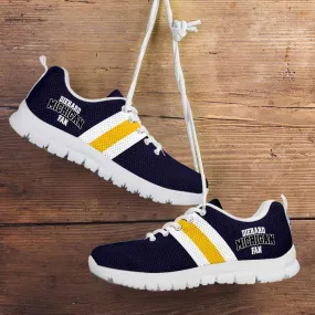 Diehard Michigan Fan Running Shoes Blue and Gold