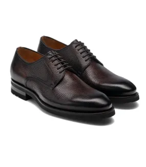 Flat Feet Shoes - Brown Leather Baltimore Chunky Derby Shoes with Arch Support
