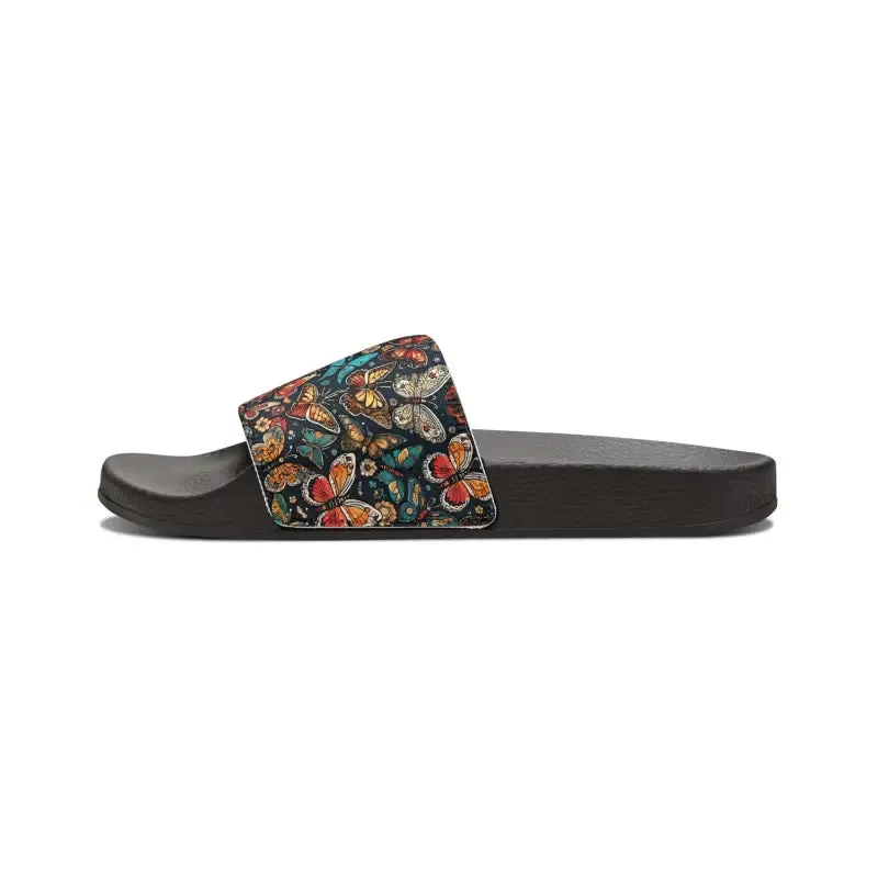 Graphic Butterflies Pattern Slide Sandals