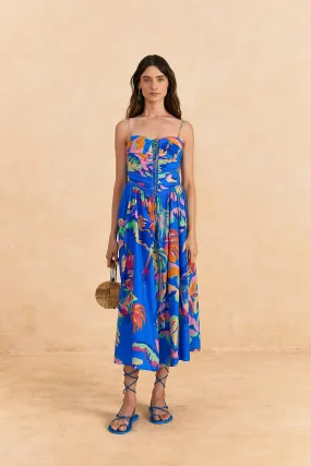 Painted Jungle Midi Dress